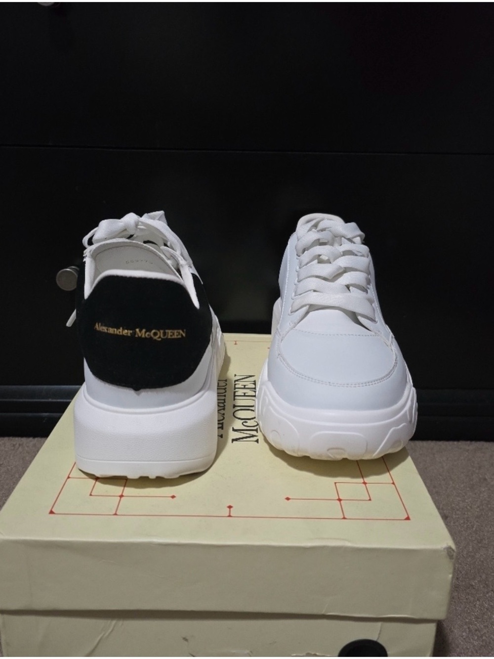 Alexander McQueen White Sneakers with Black Heel Panel - Picture 3 of 3